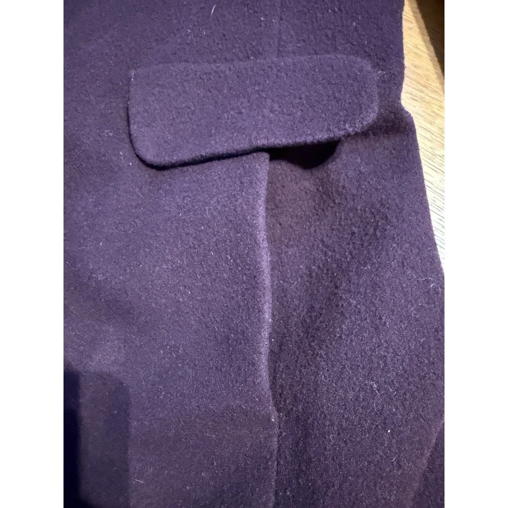 Vintage Worthington Wool Coat Purple Long Overcoat Women's 12 3 Button Lined EUC